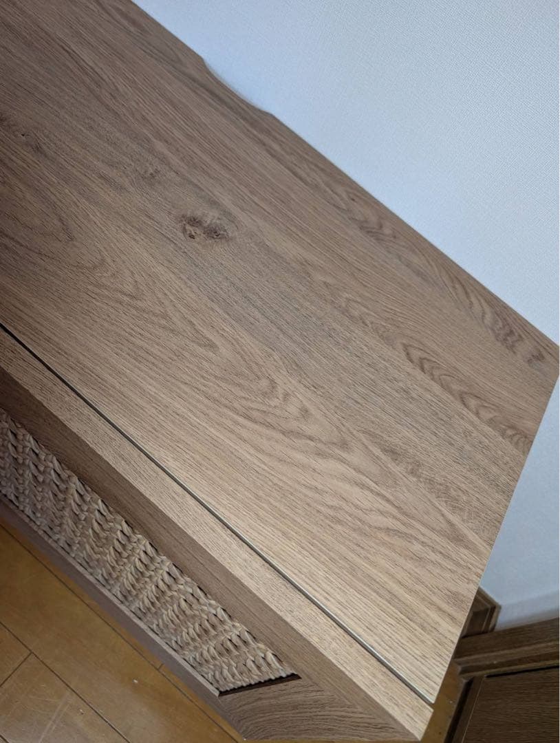 ■送料込■LOWYA ラタン ローテレビボード 2段収納 引き出し 麻 棚