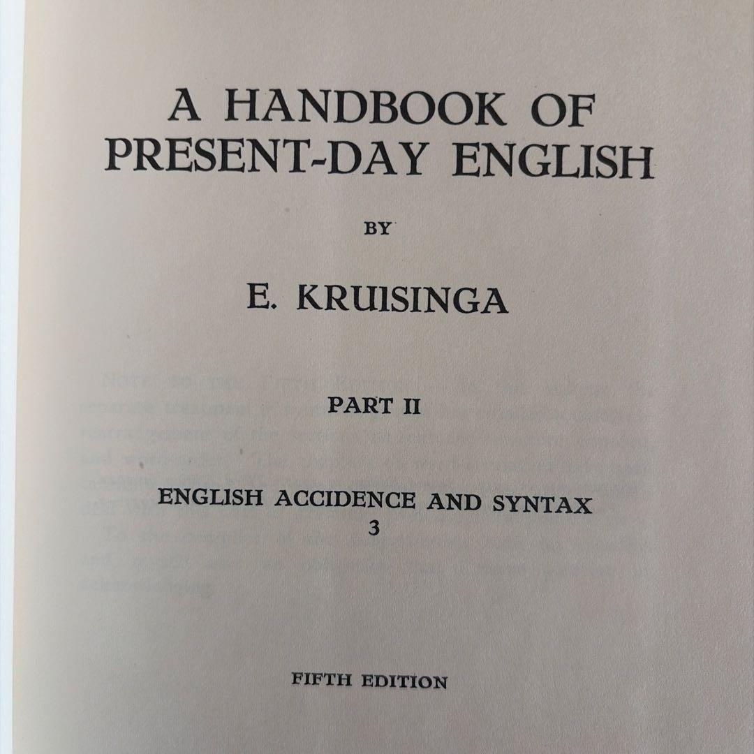 洋書 A HANDBOOK OF PRESENT-DAY ENGLISH