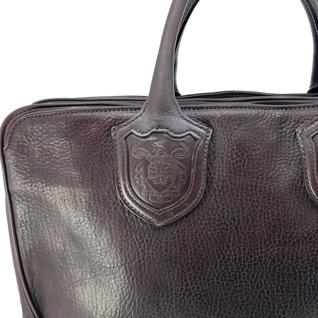 【美品】ポールスミス ハンドバッグ ブリーフケース レザー 本革 茶 A4可