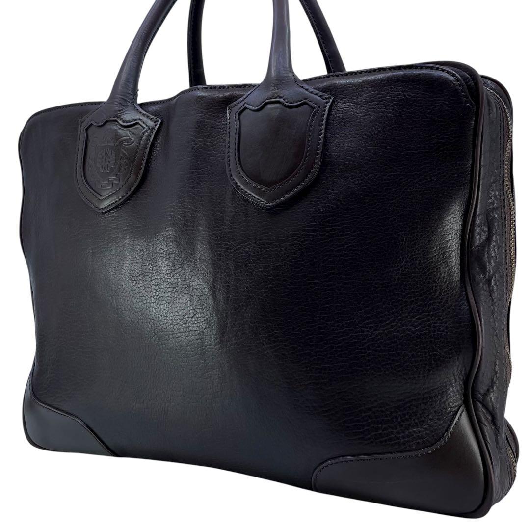 【美品】ポールスミス ハンドバッグ ブリーフケース レザー 本革 茶 A4可