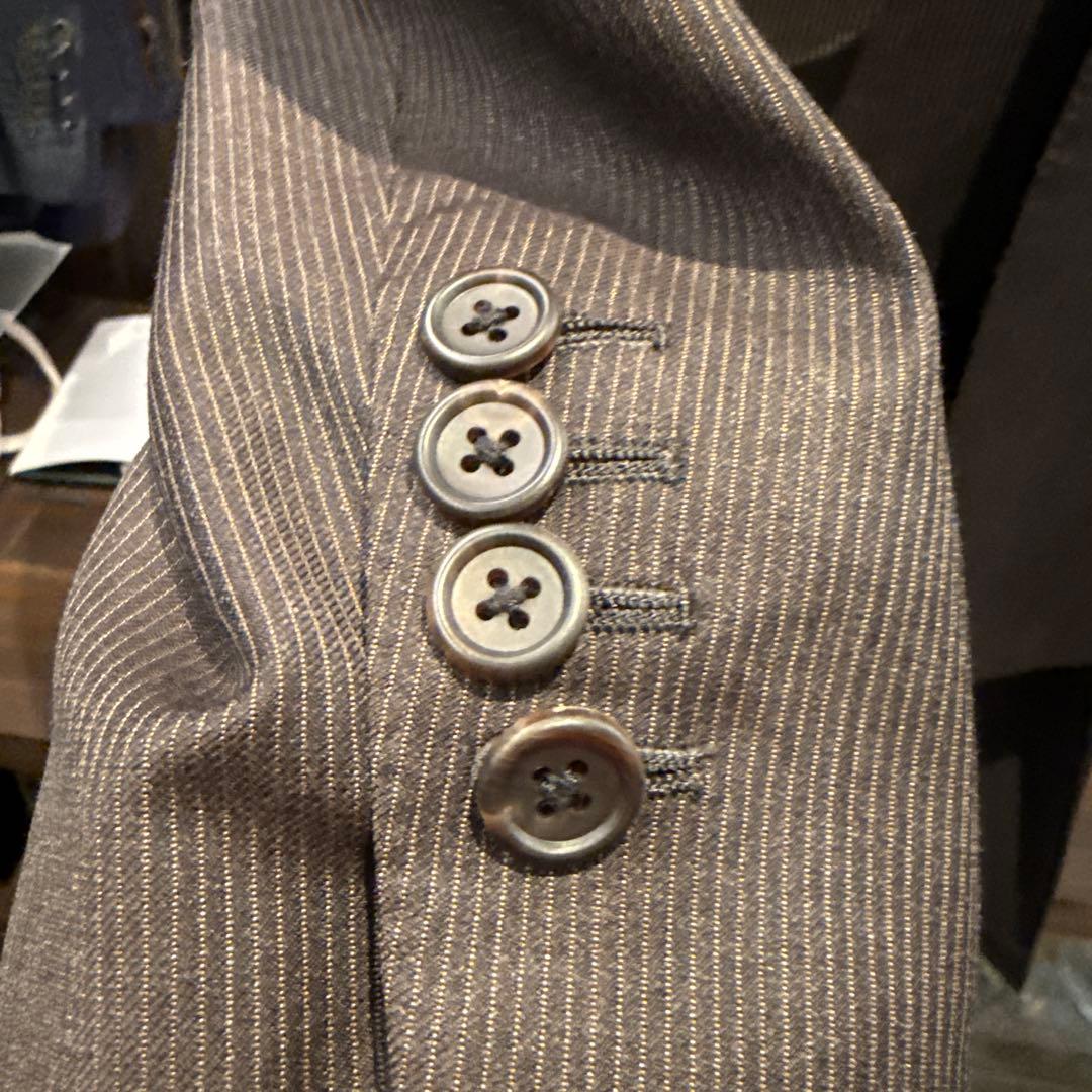 ポールスミスコレクション　オーダースーツブラウンストライプ・本切羽