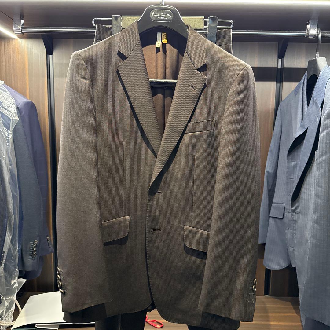 ポールスミスコレクション　オーダースーツブラウンストライプ・本切羽