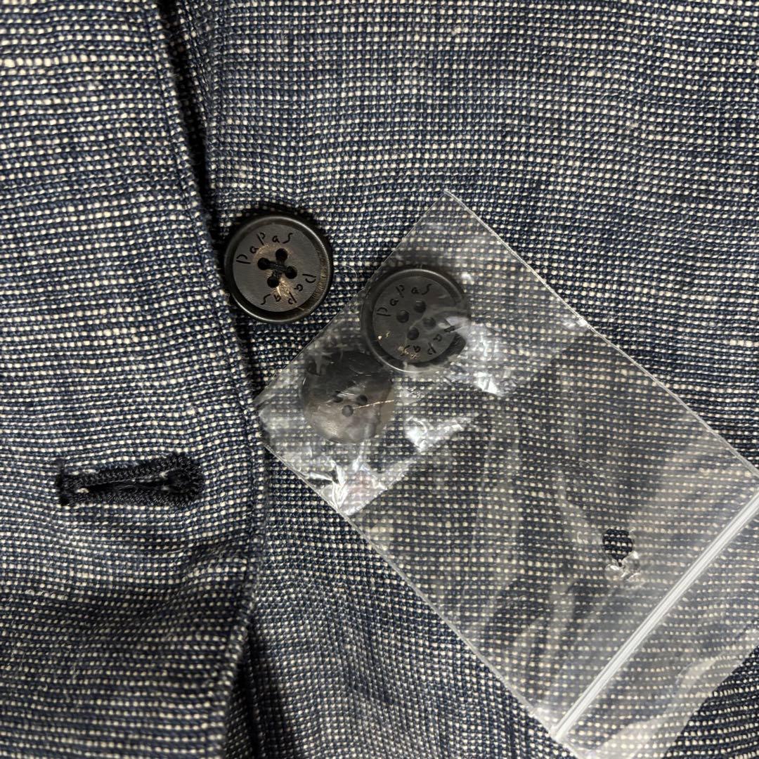 パパス　カバーオール型　ジャケット　リネン100% L 日本製