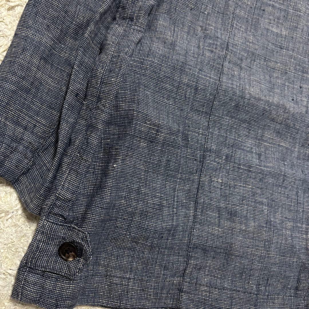 パパス　カバーオール型　ジャケット　リネン100% L 日本製