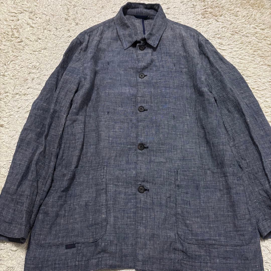 パパス　カバーオール型　ジャケット　リネン100% L 日本製