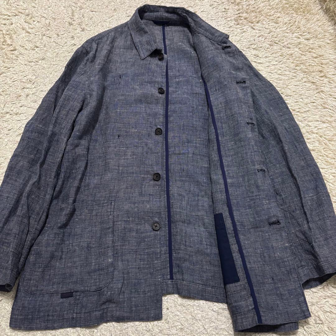 パパス　カバーオール型　ジャケット　リネン100% L 日本製