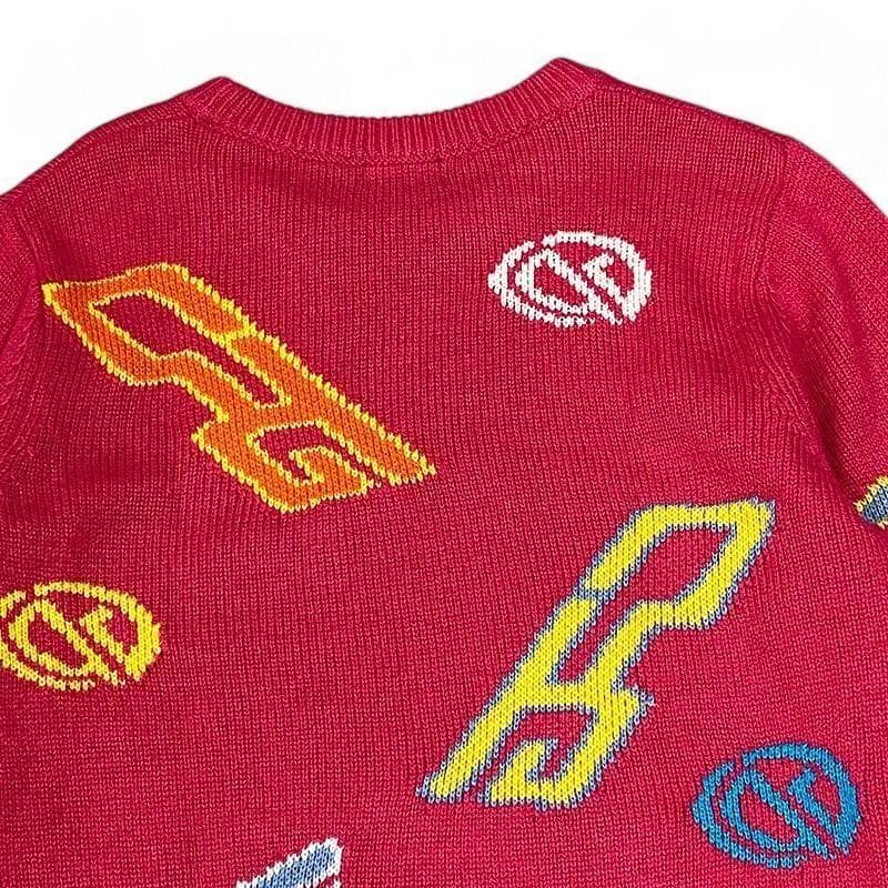 美品 CPG シーピージーゴルフ ウール混 ニット セーター ロゴ 柄 2