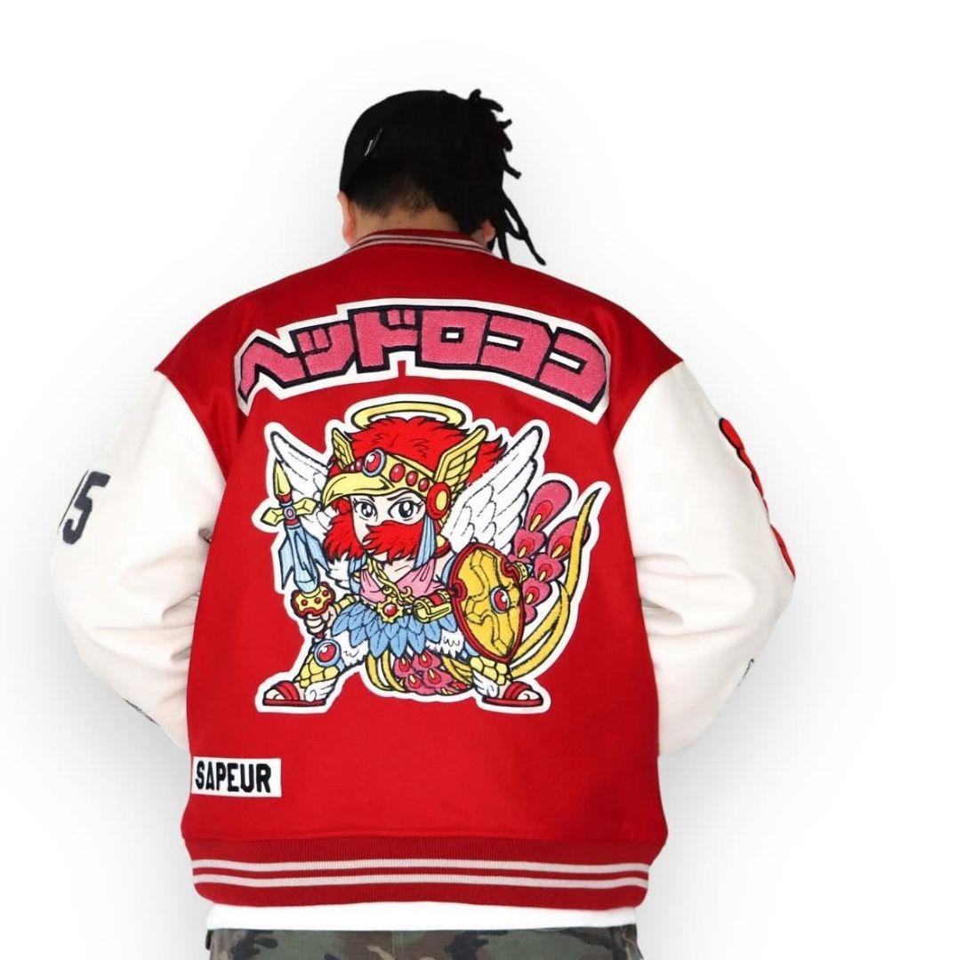SAPEur サプール　ビックリマンスタジャン 赤M 新品ソックスセット