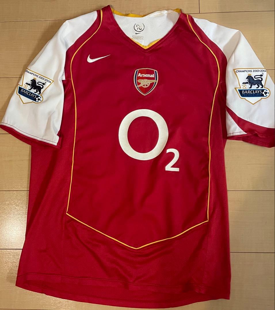 ナイキプレミアリーグアーセナル04サッカーホームユニフォーム赤白黄14アンリ
