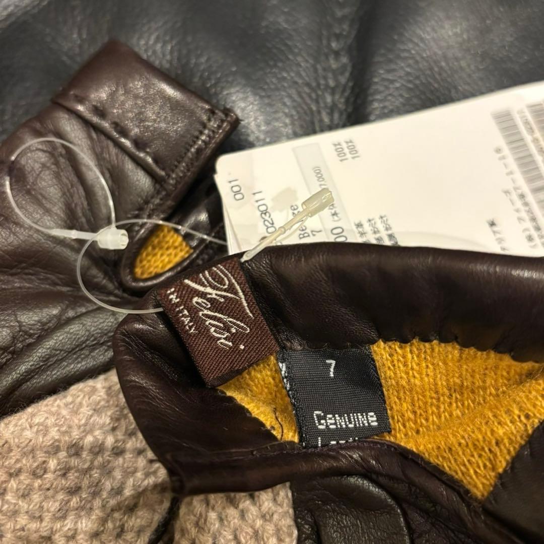 新品 2.9万！FELISI フェリージ 手袋 グローブ カシミヤ 羊革 7