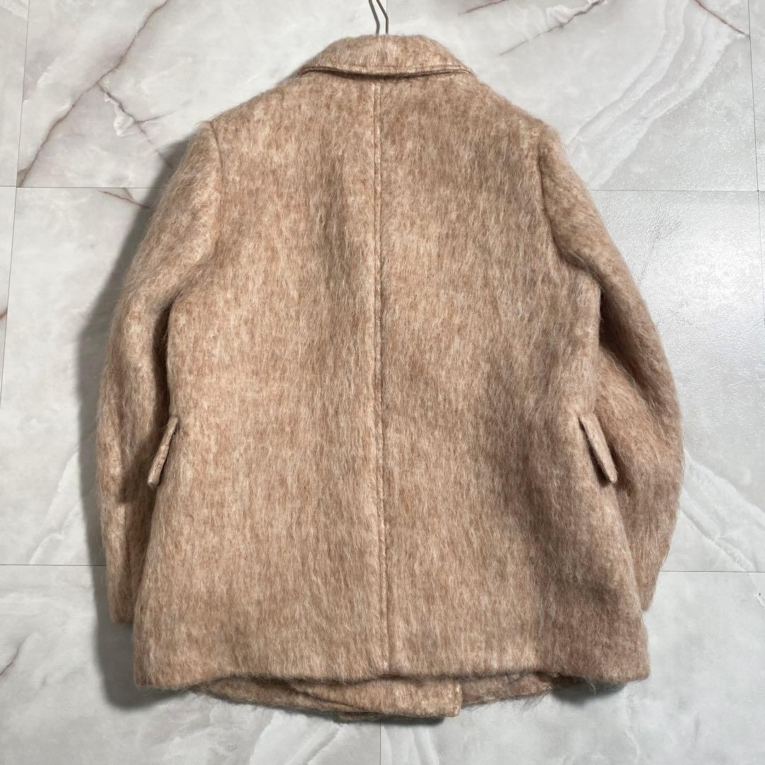 T18224 美品 VEQUM ベクム シャギージャケットコート ベージュ F