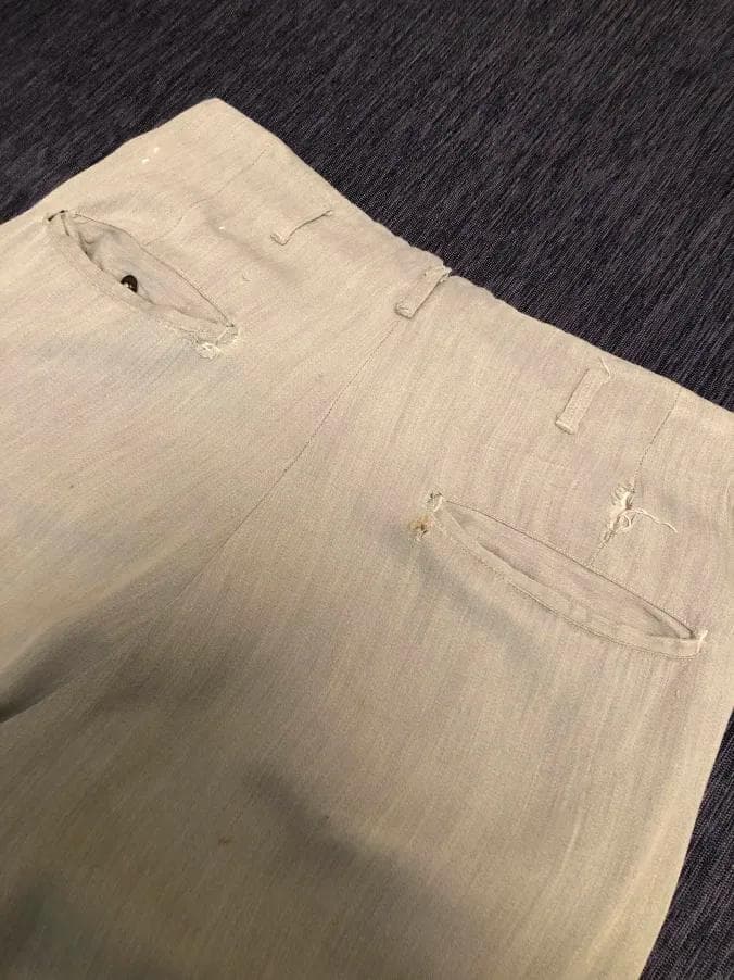 L 40s 50sレーヨン 淡緑 グリーン ギャバ ヴィンテージ スラックス