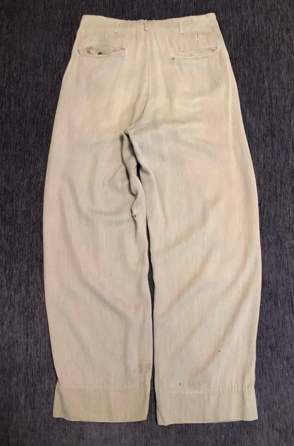 L 40s 50sレーヨン 淡緑 グリーン ギャバ ヴィンテージ スラックス