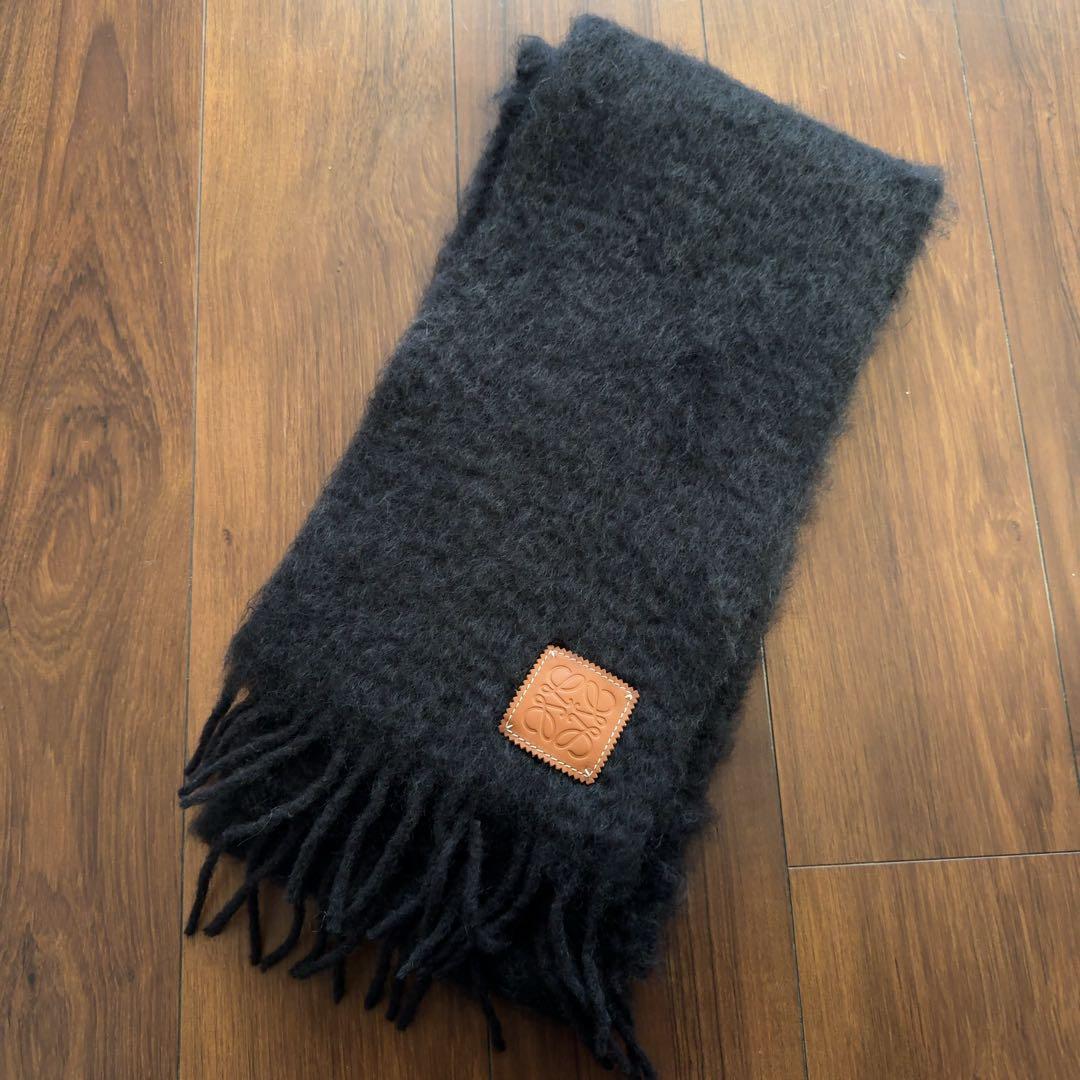 【山田涼介さん着用】LOEWE アナグラムロゴ モヘヤ混ウールマフラー ブラック