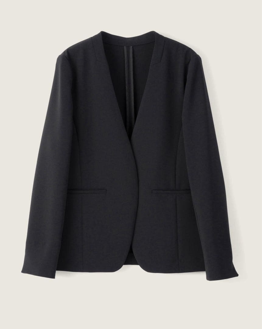 美品✨ソージュ ストレッチファインノーカラージャケット ブラック M