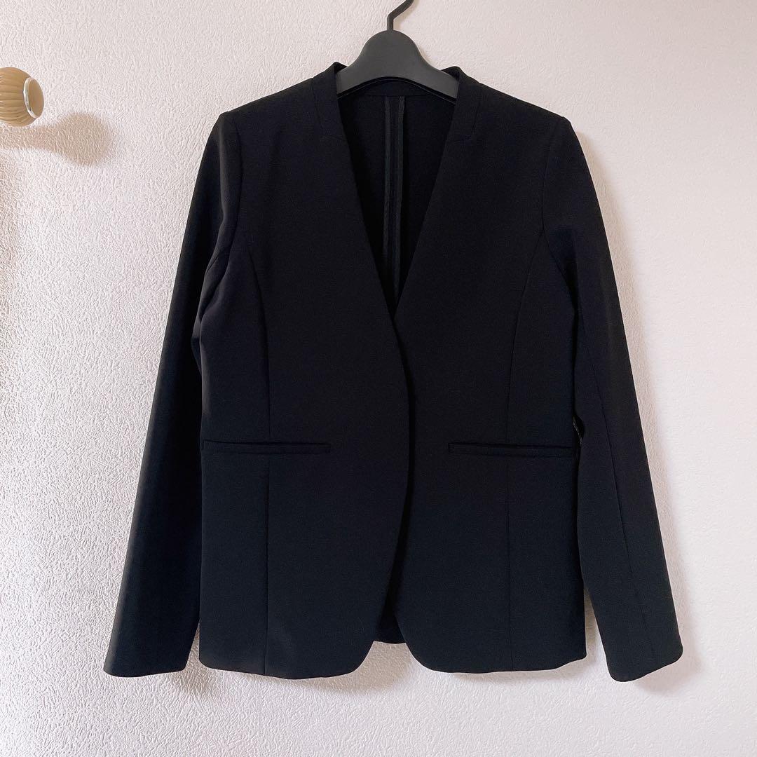 美品✨ソージュ ストレッチファインノーカラージャケット ブラック M