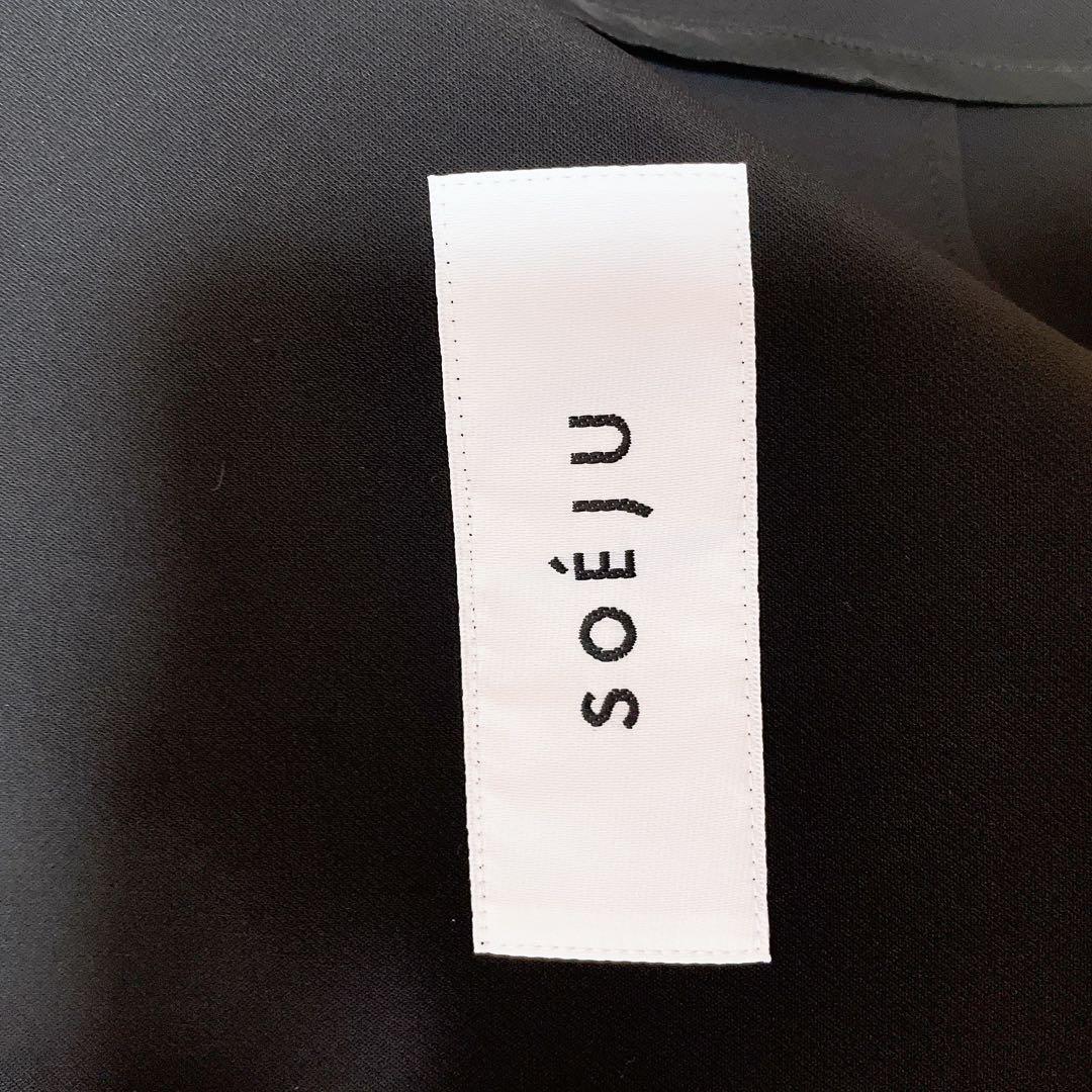 美品✨ソージュ ストレッチファインノーカラージャケット ブラック M