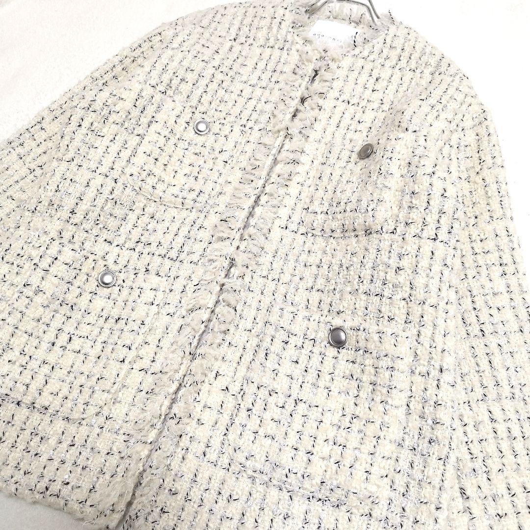 r*i様 SHIPS　quaranciel　ファンシーツイードノーカラージャケッ