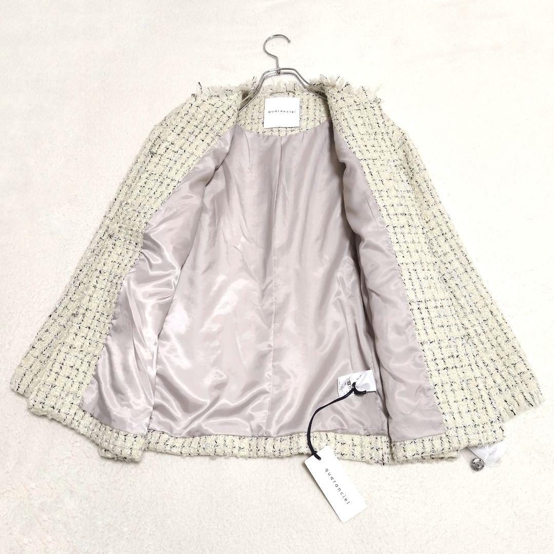 r*i様 SHIPS　quaranciel　ファンシーツイードノーカラージャケッ