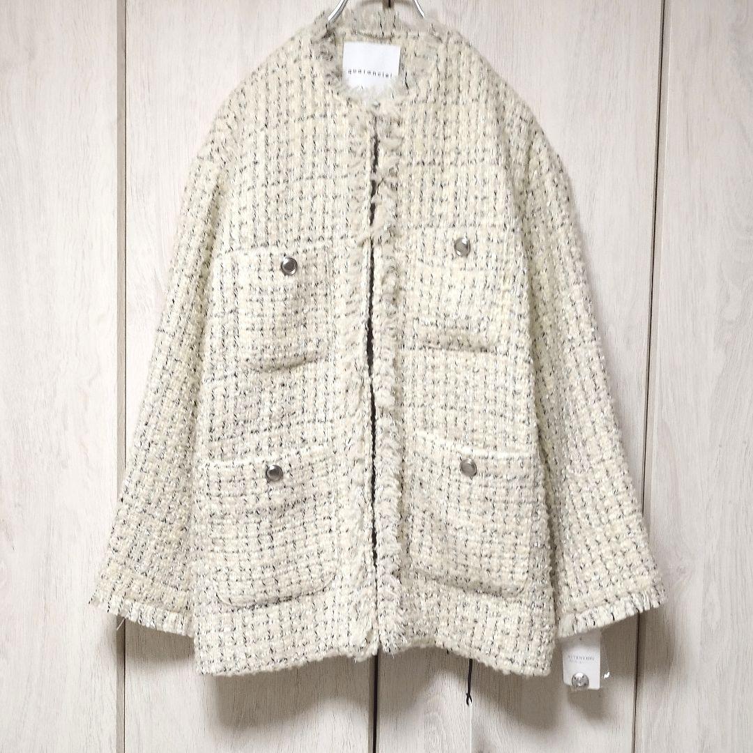 r*i様 SHIPS　quaranciel　ファンシーツイードノーカラージャケッ