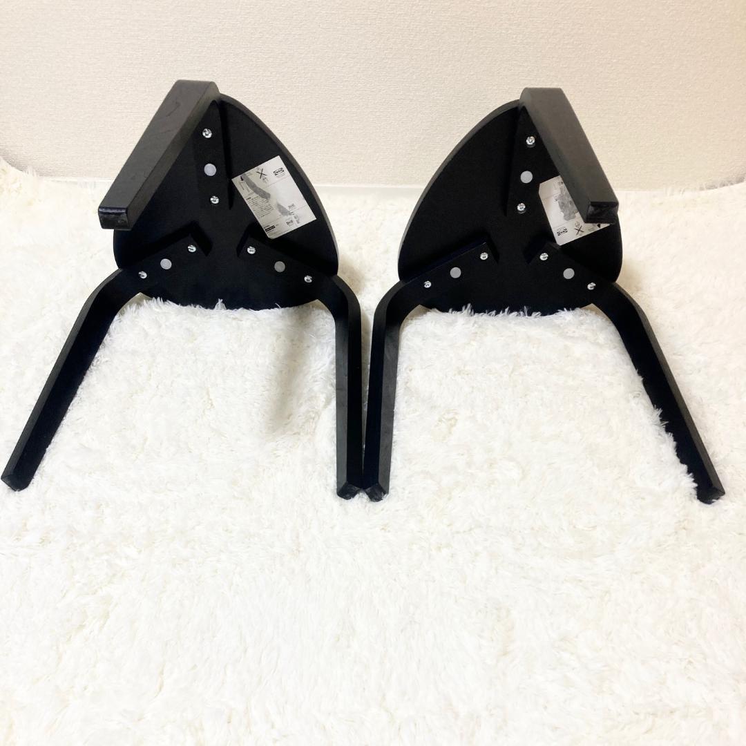 IKEA KYRRE シルレ スツール 2脚セット 木製 北欧 3本脚 三角 黒