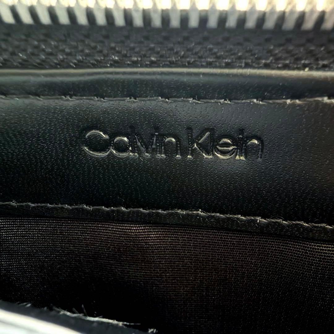 海外限定✨未使用カルバンクライン CKエンボスロゴ ラウンドジップ長財布 黒 箱
