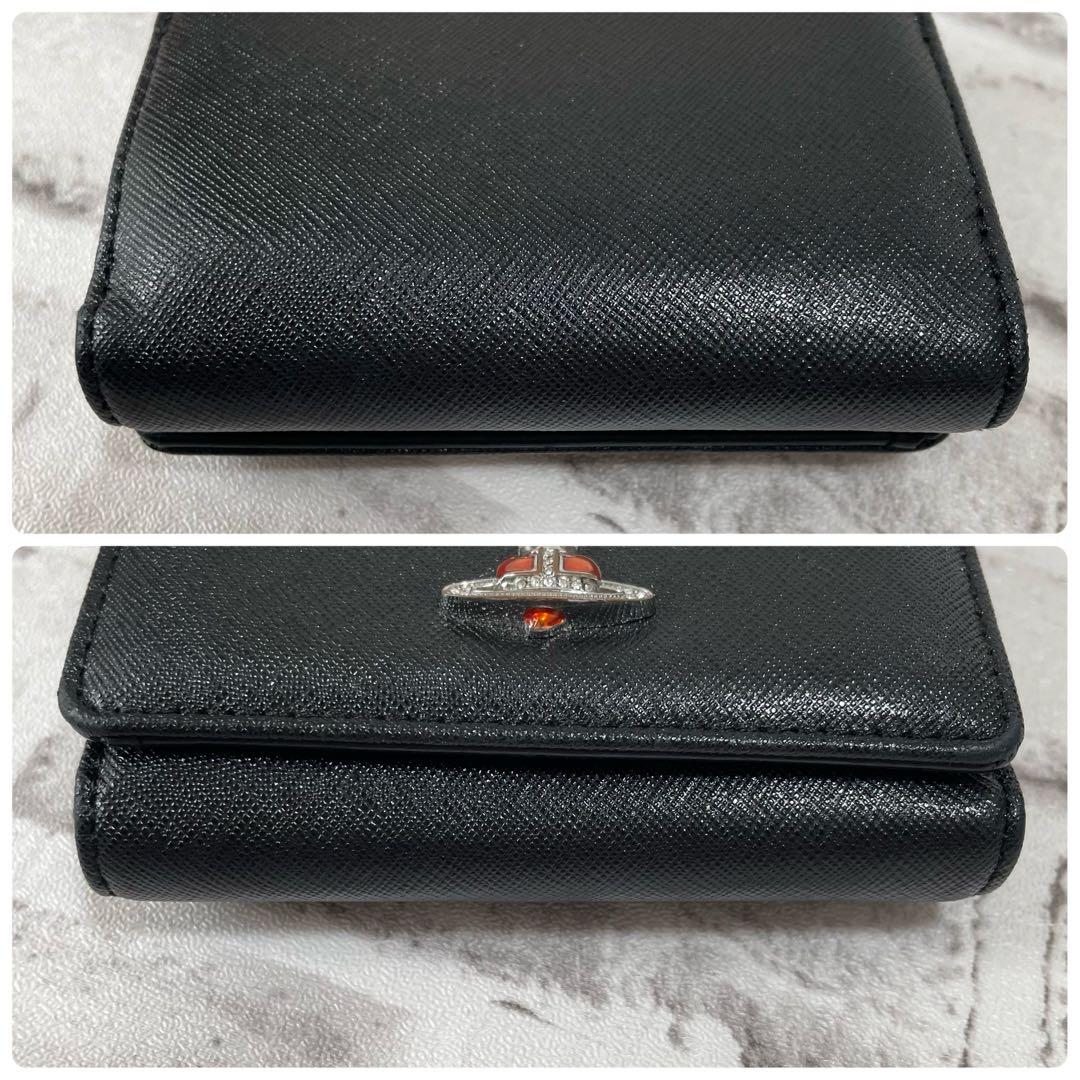 美品✨ヴィヴィアンウエストウッド　3つ折り財布　ディアマンテ　がま口　黒