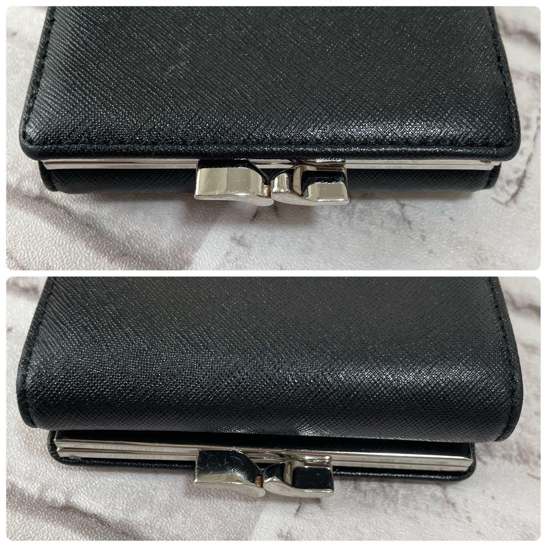 美品✨ヴィヴィアンウエストウッド　3つ折り財布　ディアマンテ　がま口　黒