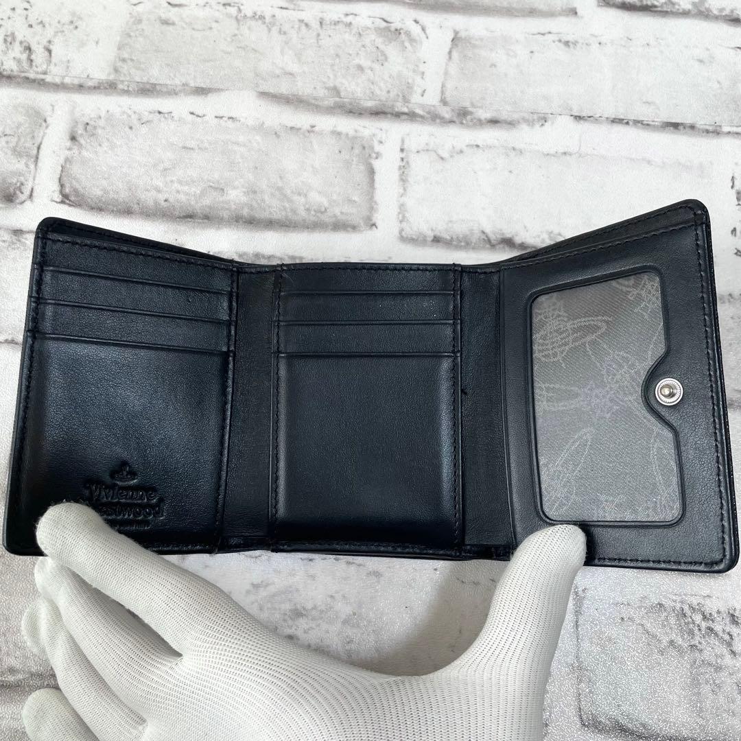 美品✨ヴィヴィアンウエストウッド　3つ折り財布　ディアマンテ　がま口　黒