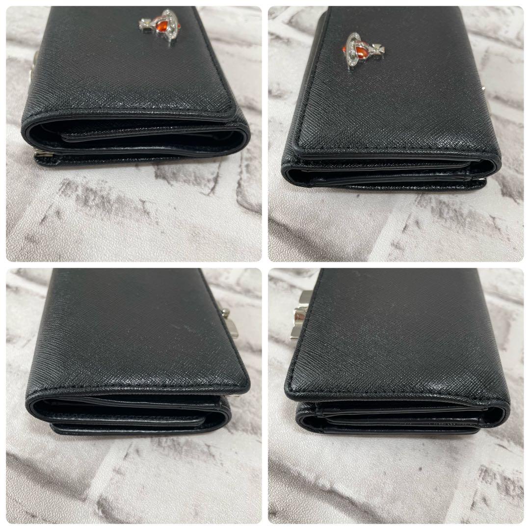 美品✨ヴィヴィアンウエストウッド　3つ折り財布　ディアマンテ　がま口　黒