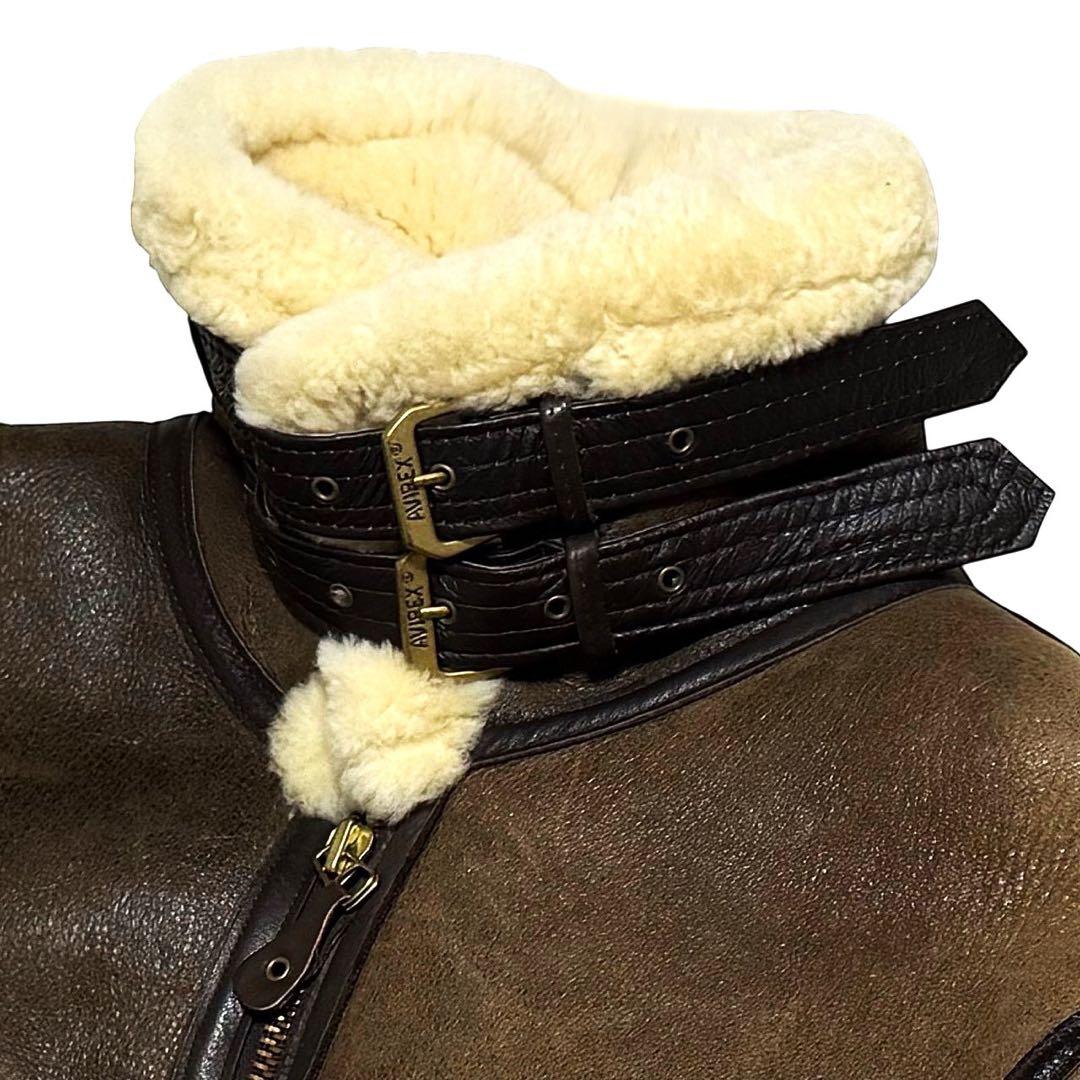 23.7万 米製 AVIREX B-3 ムートン フライトジャケット 38 羊革