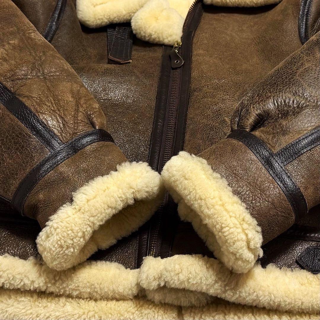 23.7万 米製 AVIREX B-3 ムートン フライトジャケット 38 羊革