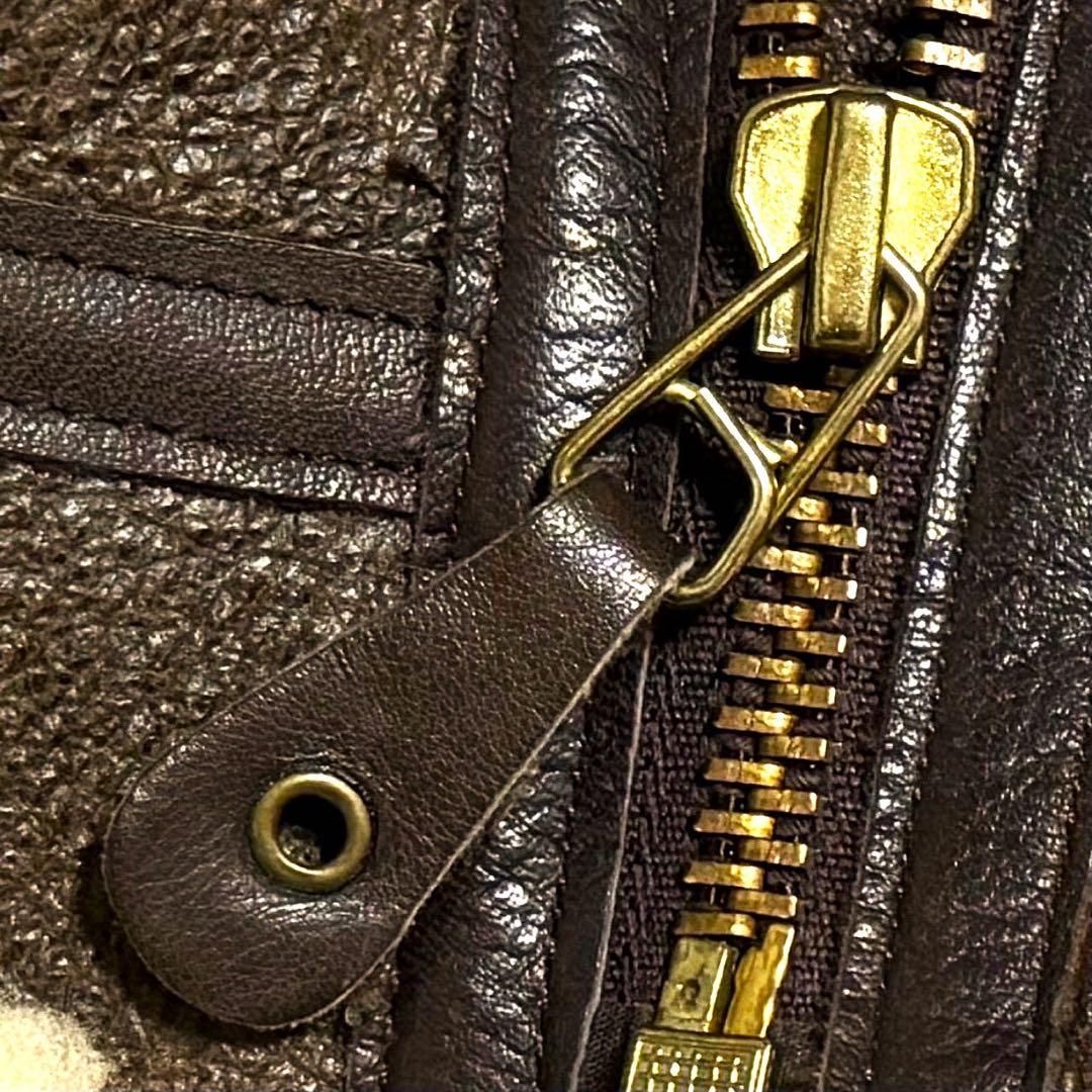 23.7万 米製 AVIREX B-3 ムートン フライトジャケット 38 羊革