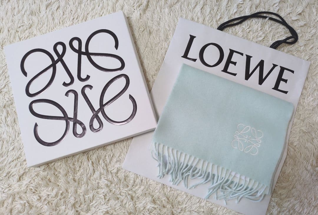 LOEWE ロエベ マフラー ウール×カシミヤ バイカラー