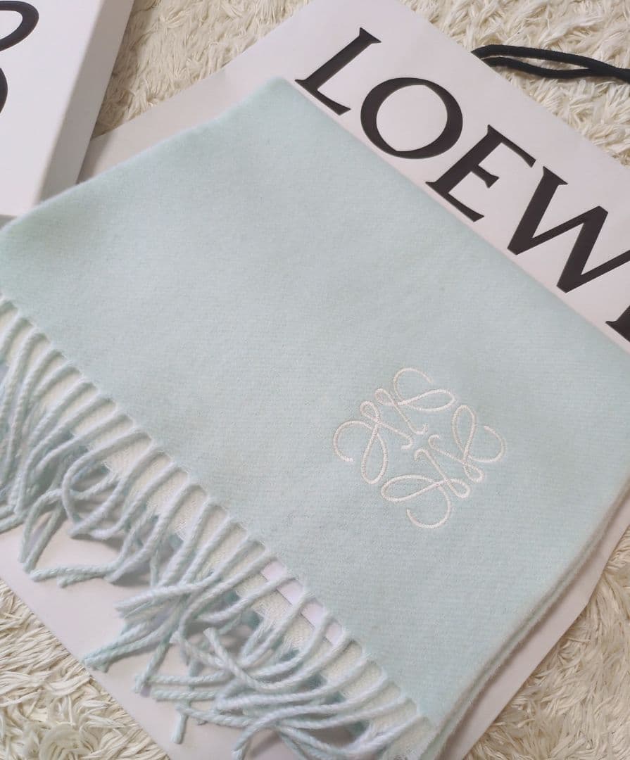 LOEWE ロエベ マフラー ウール×カシミヤ バイカラー