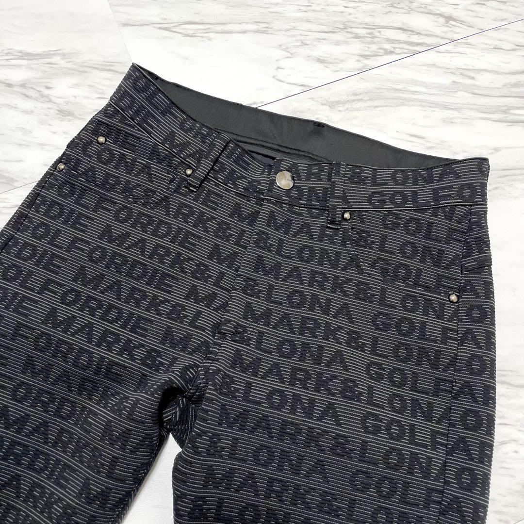 未使用級 近年⭐️マークアンドロナ ストレッチロングパンツ ジャガード 総柄 46