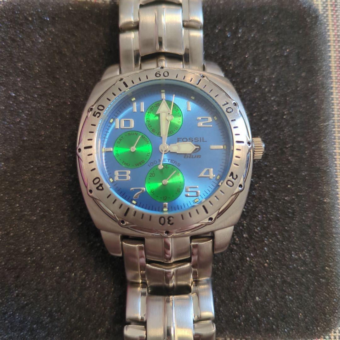 FOSSIL blue BQ9162 シルバー腕時計