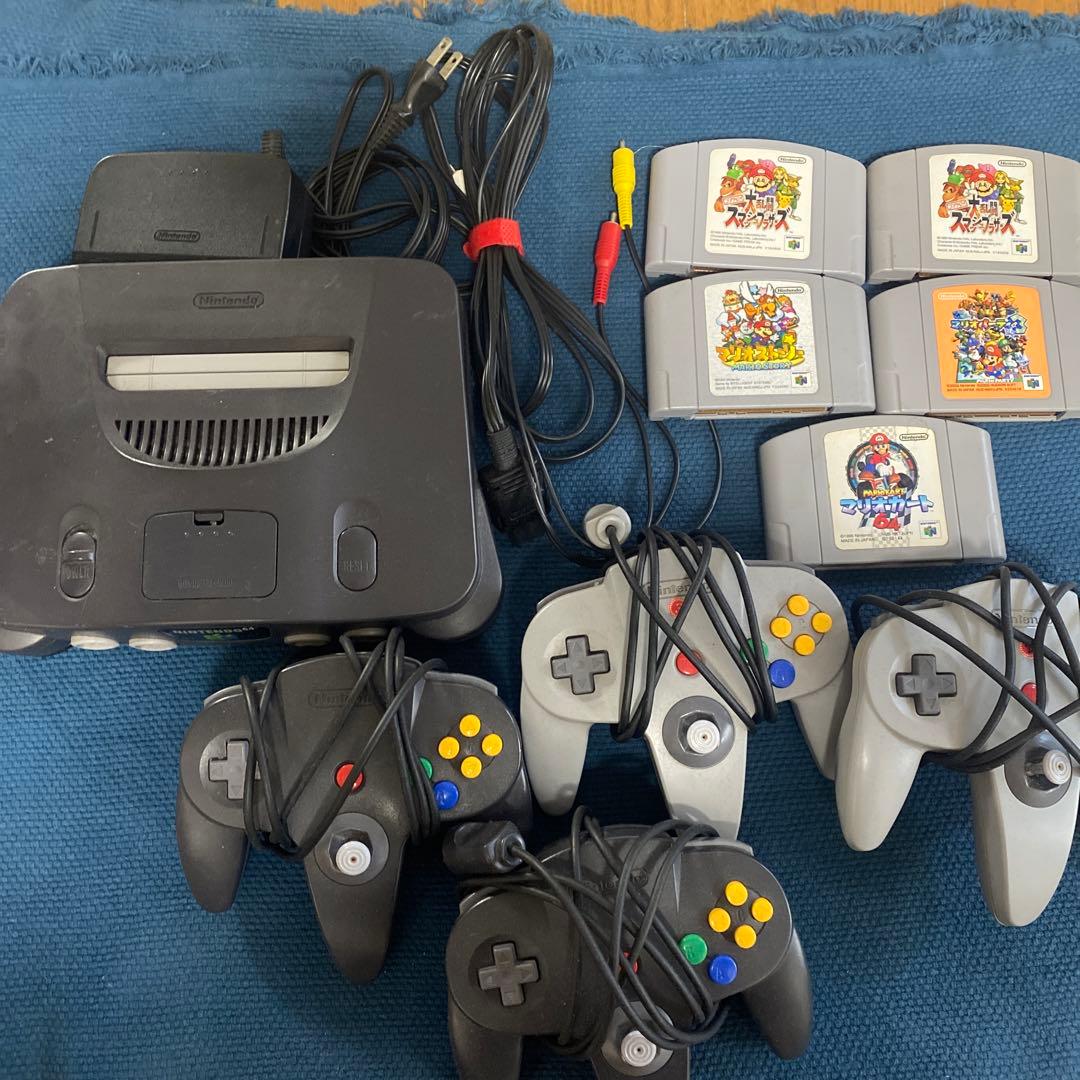 NINTENDO 64 フルセット コントローラー4つセット稼働確認済み