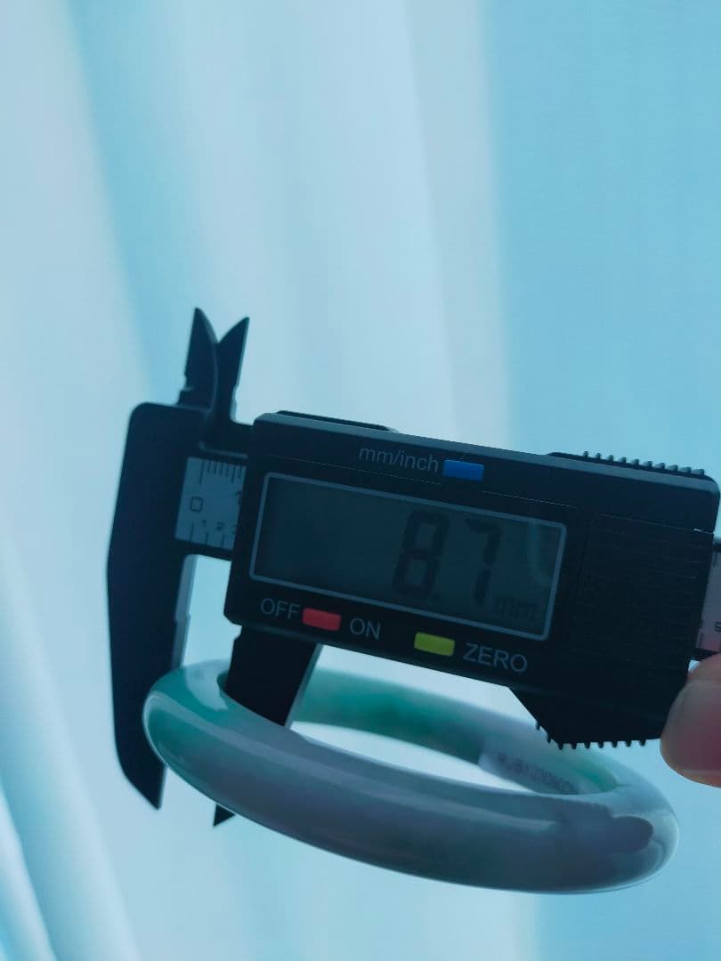 本翡翠バングル薄い緑紫色#54〜#55ジェイダイト