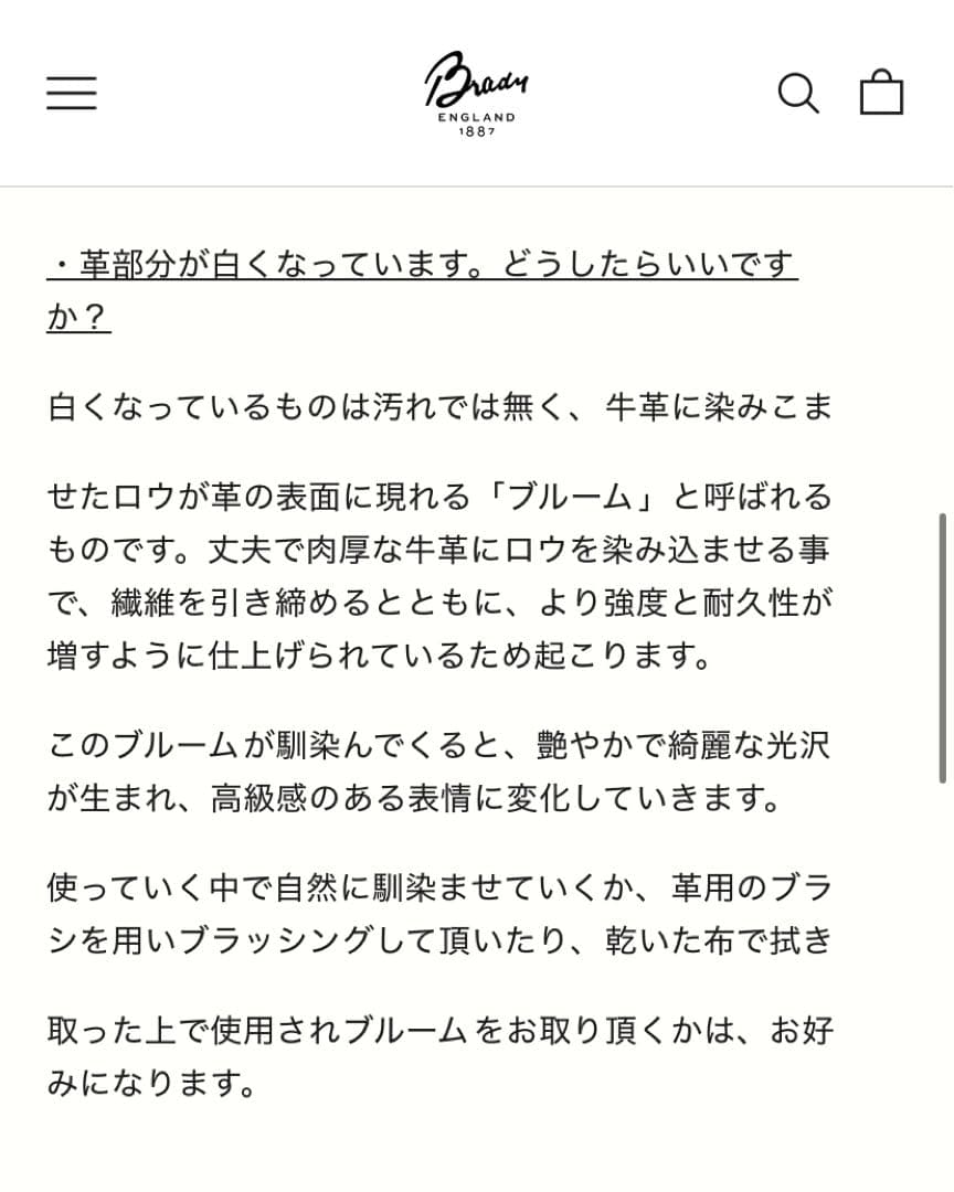 《新品未使用》BRADY ブレディ AIRE MINI エアー ミニ　　Ecru