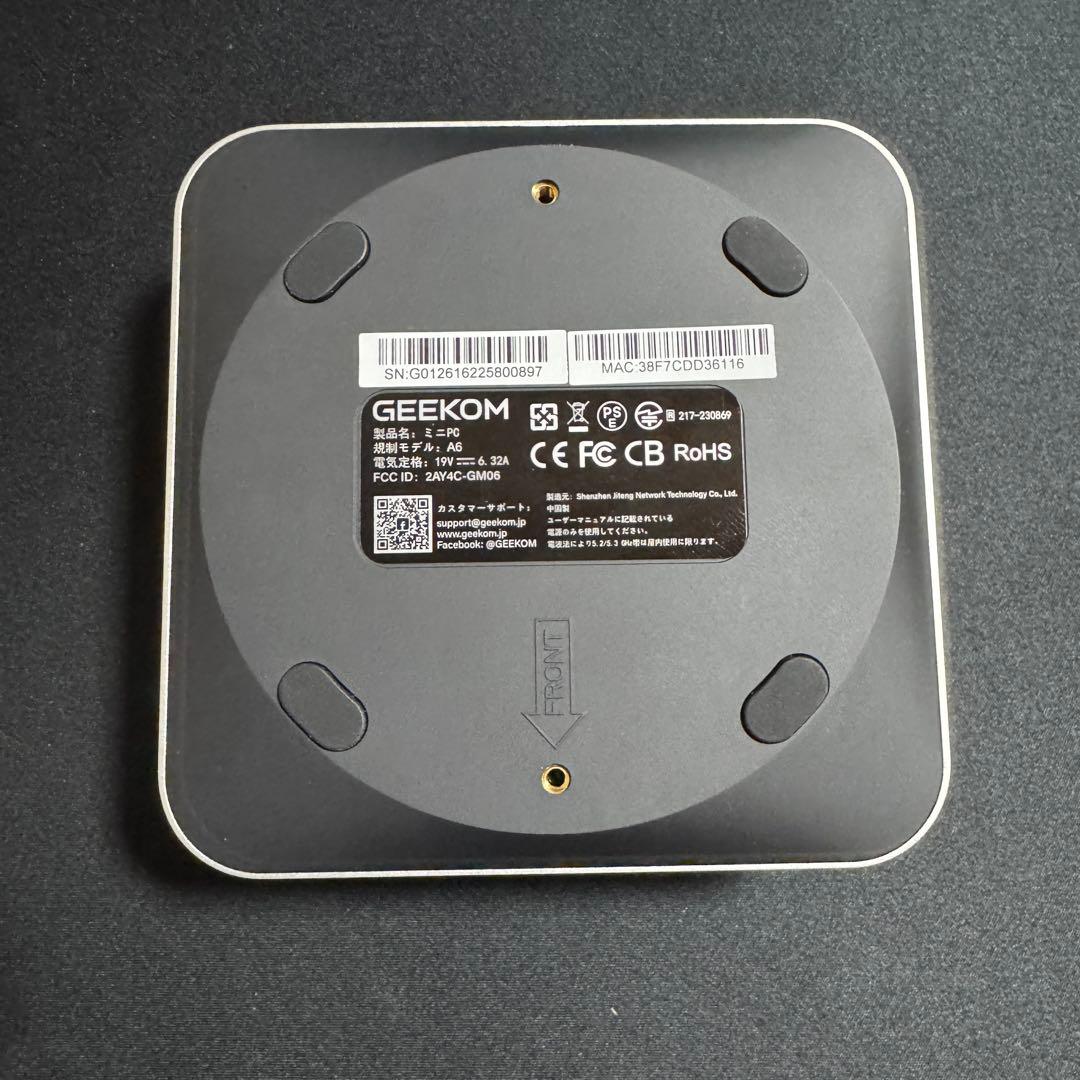 【展示品】GEEKOM A6 ミニPC Ryzen 7 6800H 1TB