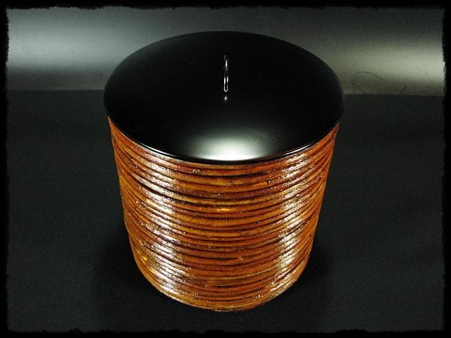 吸江斎好 柳曲 水指 助田 宗明 曲物 表千家 茶道具 四方桟共箱 f283