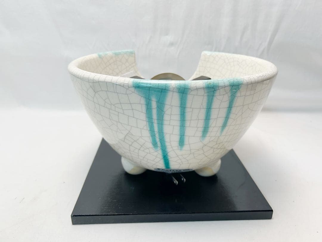 美品 茶道具 さつま織部 風炉型 野々田風炉型電熱器 松紋 筒釜