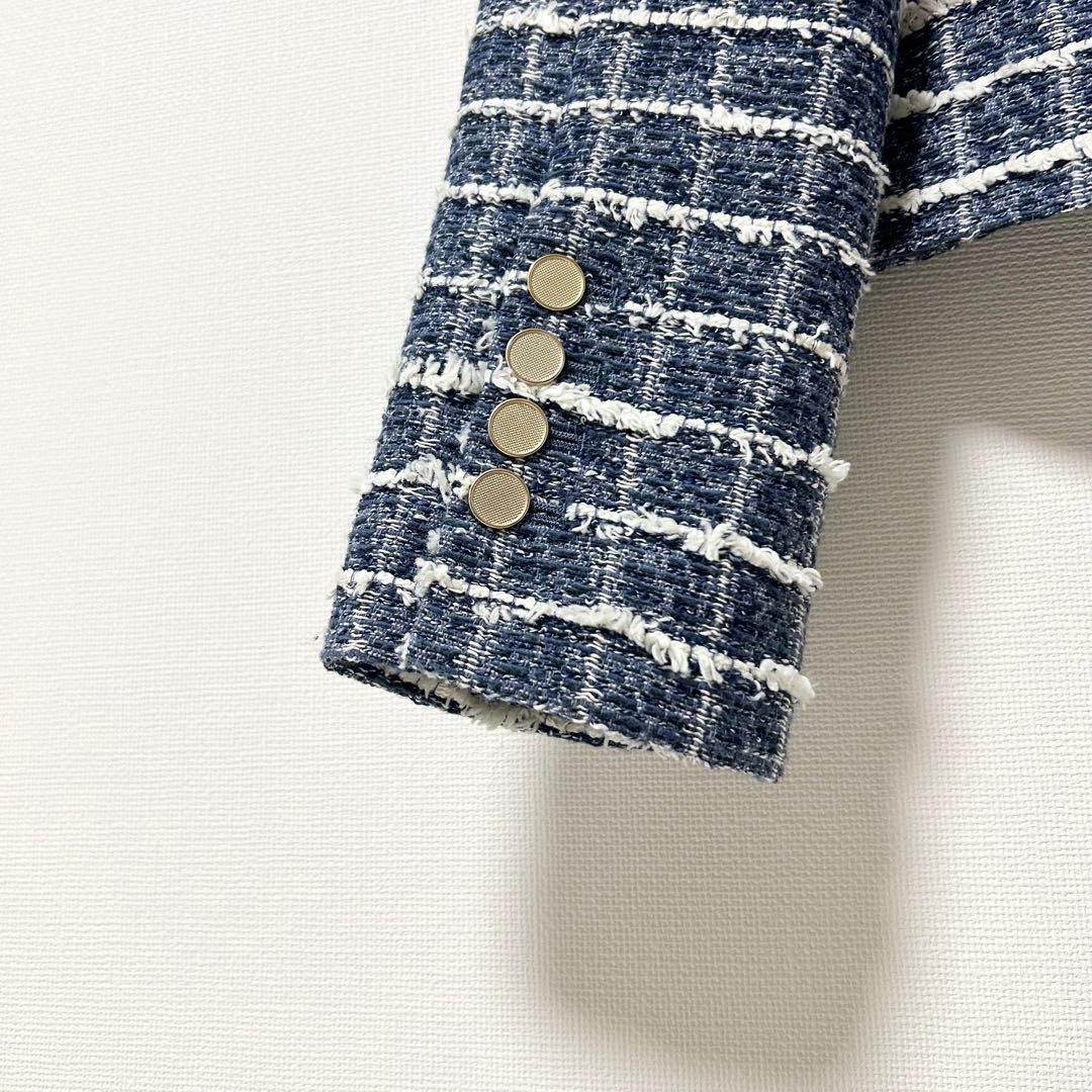 2025SS✨ピンキーアンドダイアン　スクエアーネックツイードジャケット　38