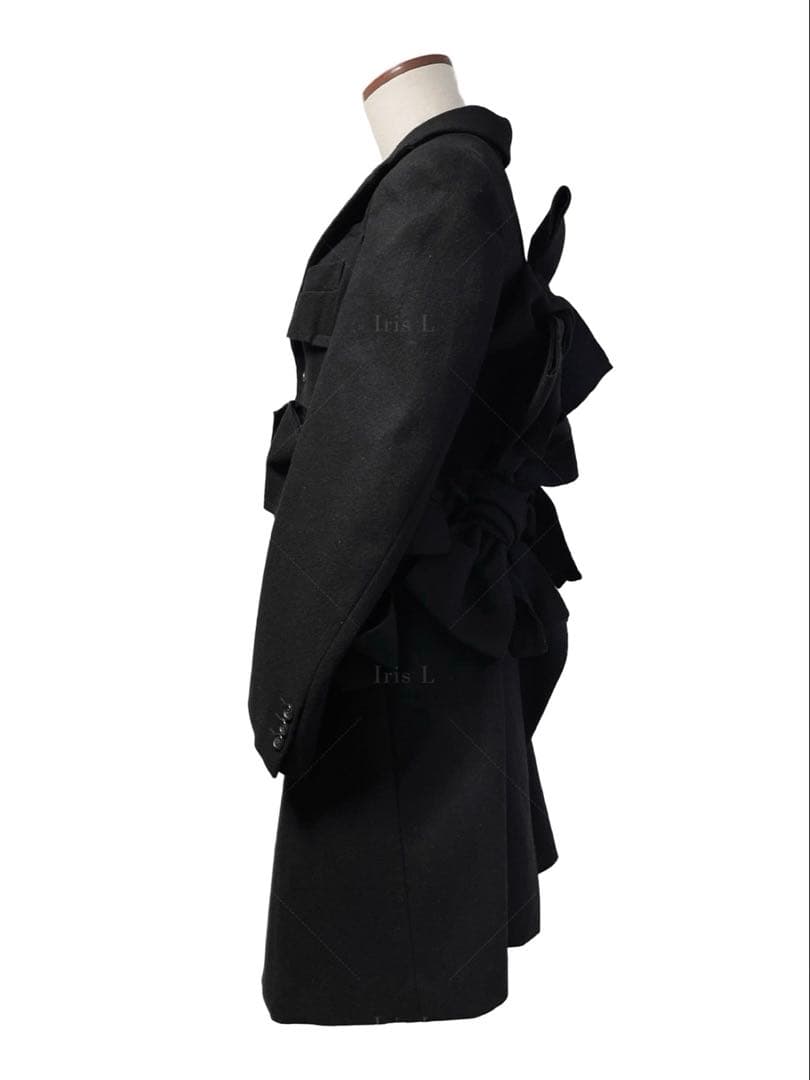 AD2013 コムデギャルソン 立体リボン装飾 ウール ロングコート