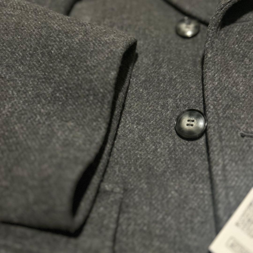 美品ラウンジドレス グレー アウター Pコート ウール 定価46200円