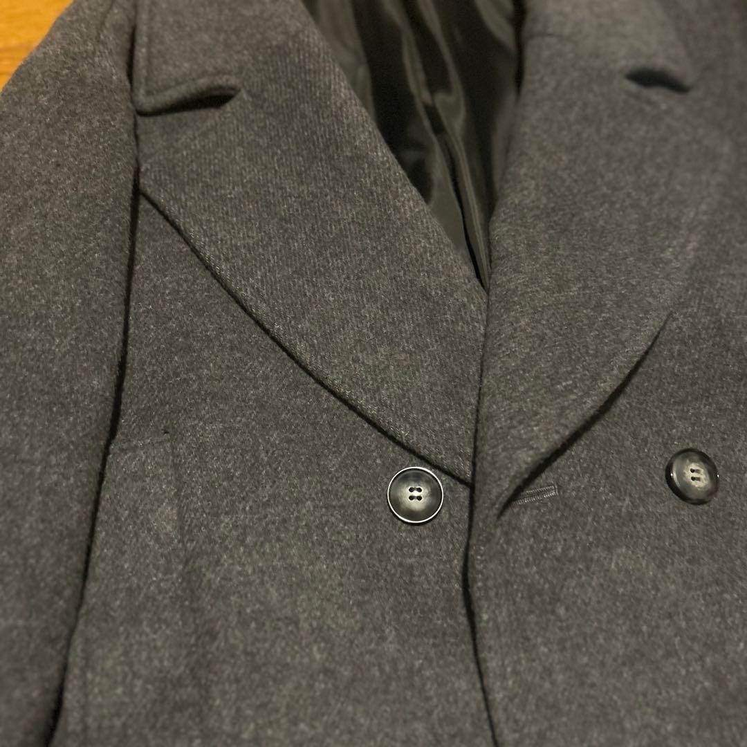 美品ラウンジドレス グレー アウター Pコート ウール 定価46200円