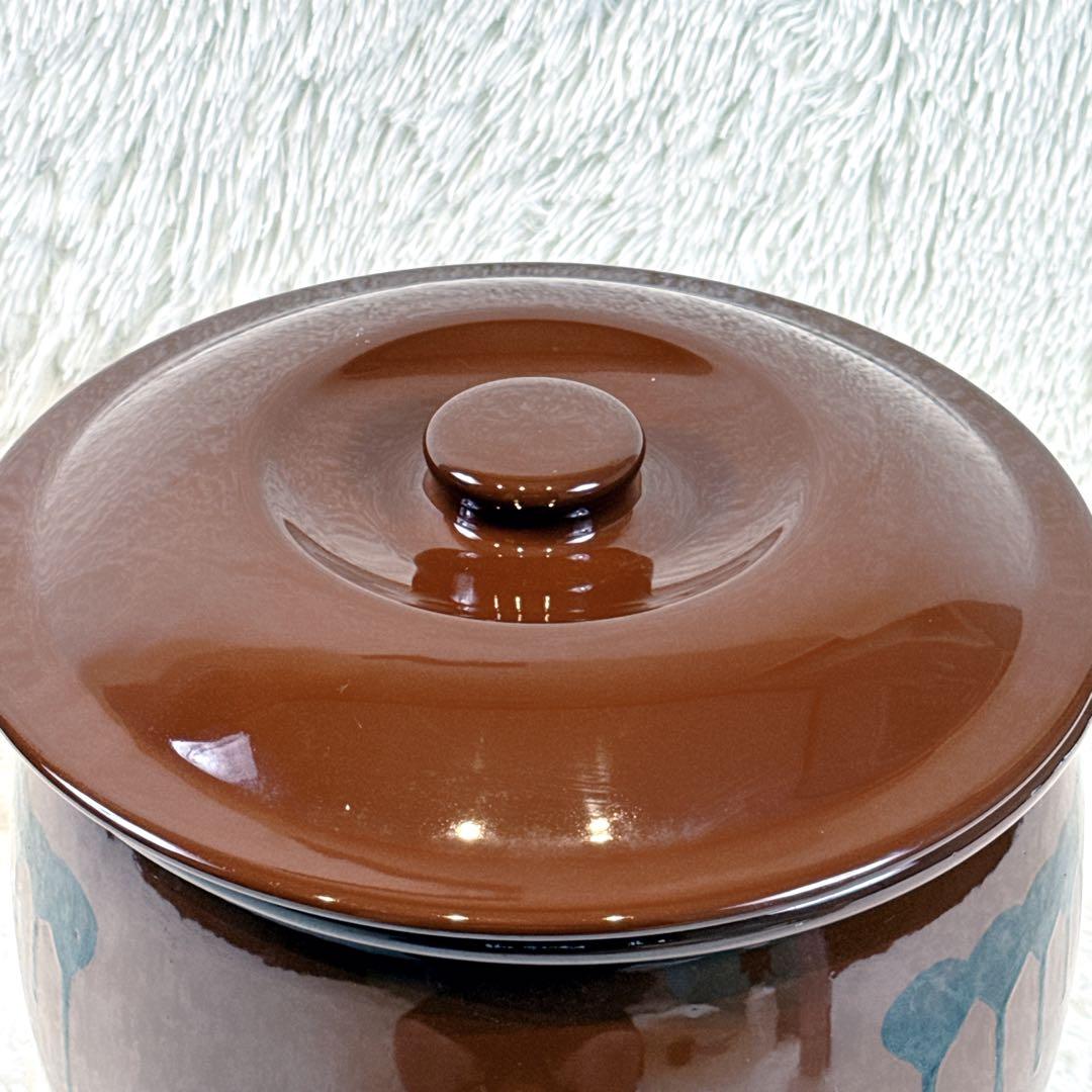 【美品】常滑焼 久松窯 　丸壺 蓋付き 10号