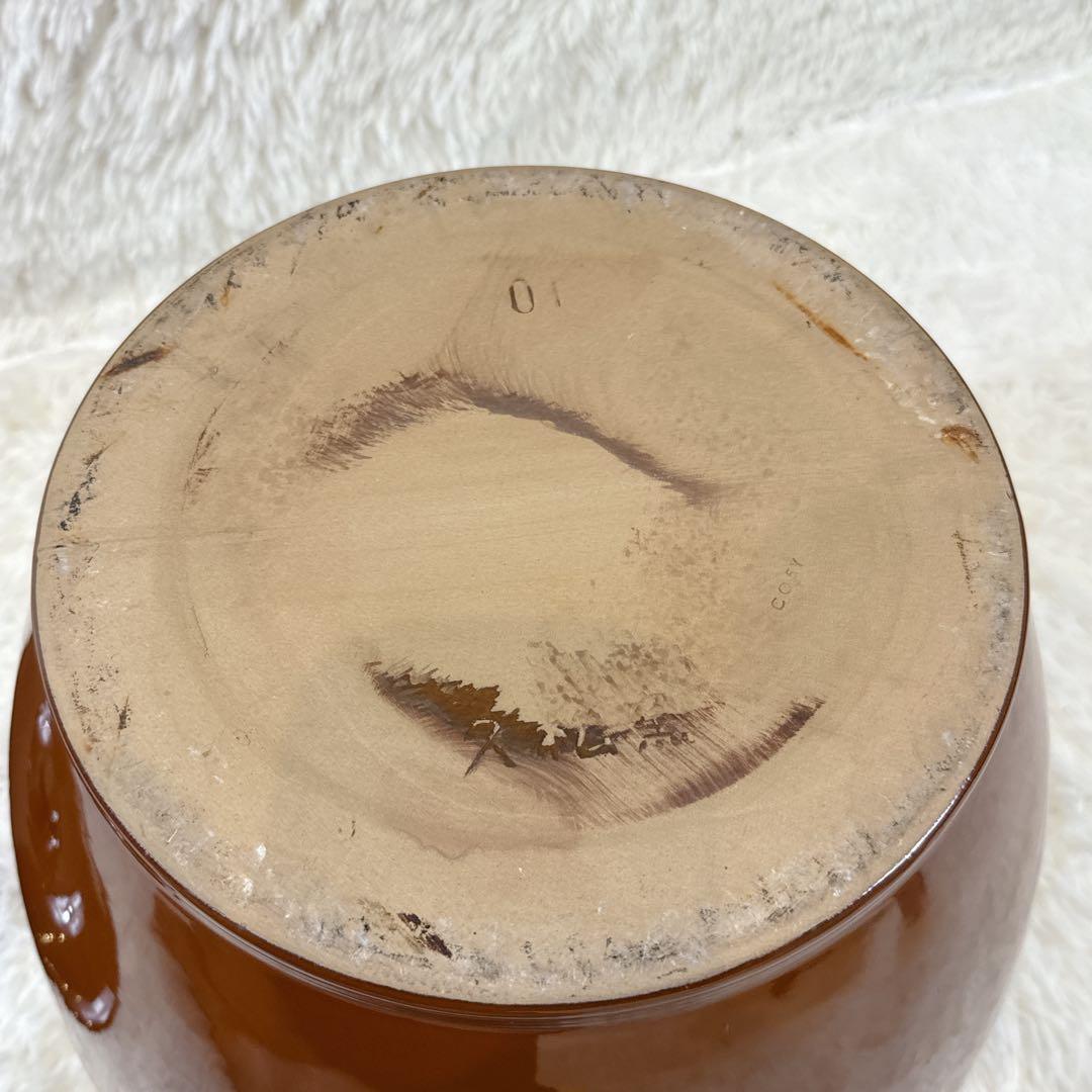 【美品】常滑焼 久松窯 　丸壺 蓋付き 10号