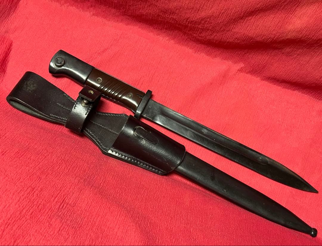 WWⅡドイツ軍／レプリカ・モーゼルkar98k銃剣バヨネット レザーシース付き